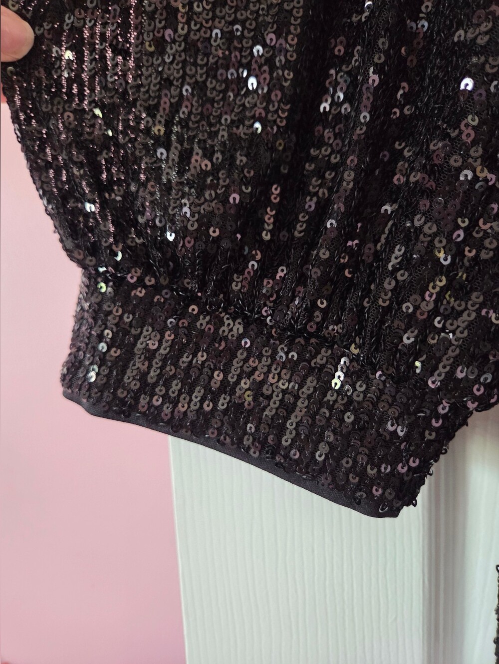 Cable & Gauge Womens Black Sequin Scoop Neck Long Sleeve Top Size 3x NWT - Picture 2 of 6